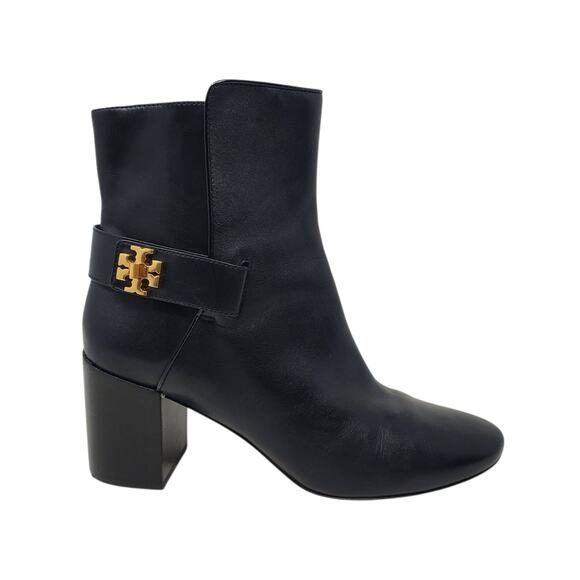 Tory Burch Kira 70MM Bootie Leather Ankle Boots Perfect Black 59585 Size US 9 - Picture 1 of 11